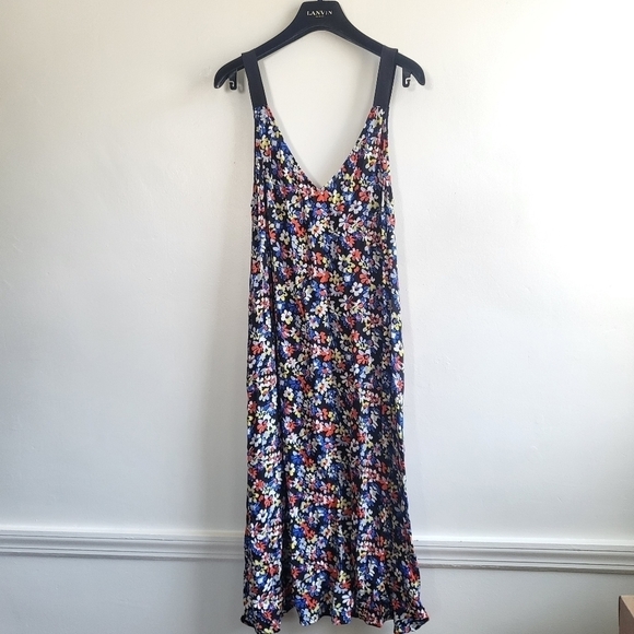 New Rag & Bone Estell Navy Floral Print Crepe Midi Dress NWT W292316NY Medium - Picture 12 of 16
